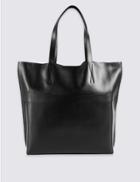 Marks & Spencer Leather Pocket Shopper Bag Black