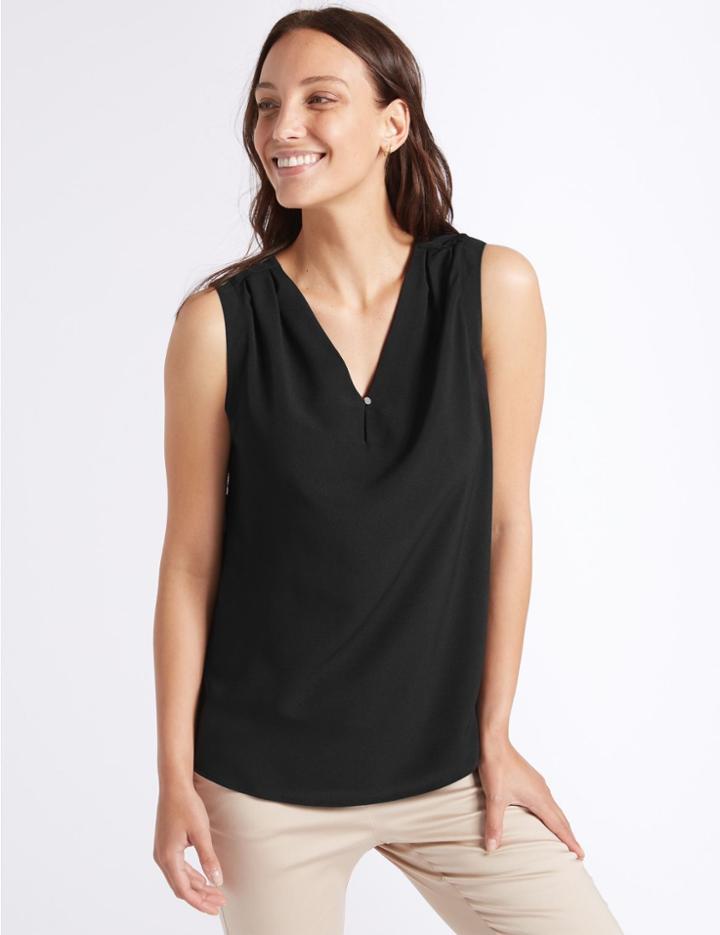 Marks & Spencer V-neck Vest Top Black