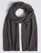 Marks & Spencer Pure Cotton Knitted Scarf Charcoal