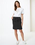 Marks & Spencer Linen Rich A-line Skirt Black