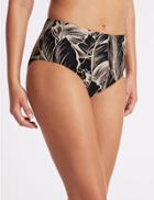 Marks & Spencer Printed High Waist Swim Bottoms Black Mix