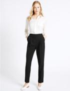 Marks & Spencer Side Zip Slim Leg Trousers Black