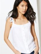 Marks & Spencer Pure Linen Camisole Top Eco White