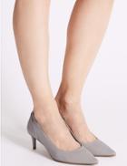 Marks & Spencer Kitten Heel Pointed Toe Court Shoes Grey