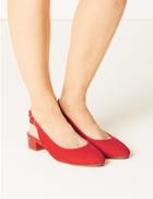 Marks & Spencer Wide Fit Suede Slingback Shoes Flame
