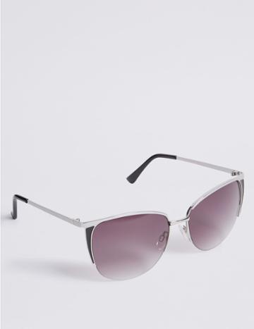 Marks & Spencer Rimless Square Sunglasses Silver Mix