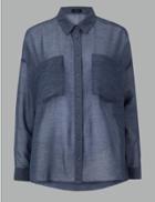 Marks & Spencer Sheer Oversized Long Sleeve Shirt Denim