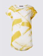 Marks & Spencer Printed Double Layer Short Sleeve Tunic Ochre