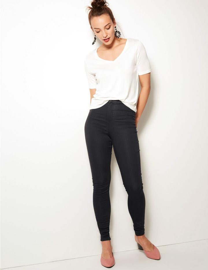 Marks & Spencer High Waist Super Skinny Jeans Charcoal