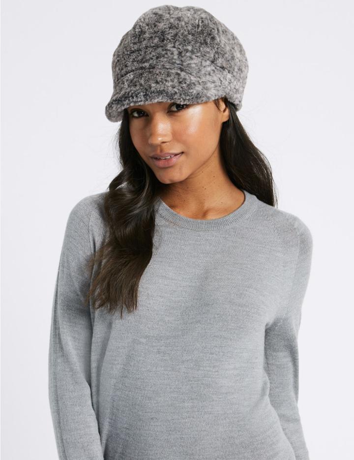 Marks & Spencer Fur Winter Hat Grey