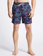 Marks & Spencer Bike Printed Quick Dry Swim Shorts Navy Mix