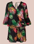 Marks & Spencer Pure Modal Palm Print Playsuit Black Mix