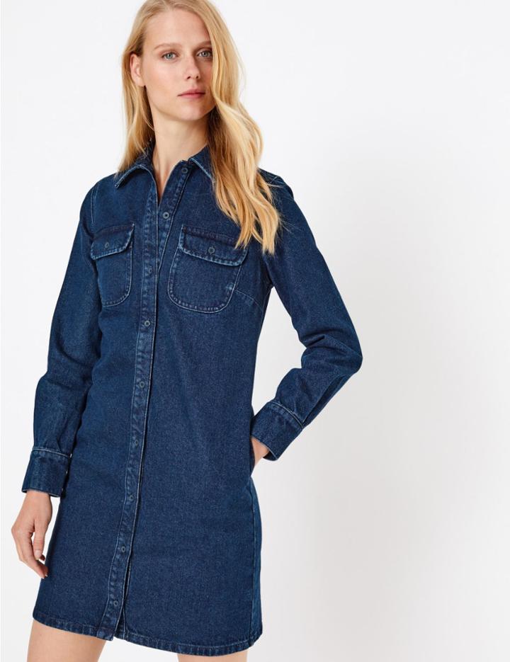 Marks & Spencer Denim Shirt Dress Indigo
