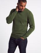 Marks & Spencer Pure Cotton Crew Neck Jumper Khaki