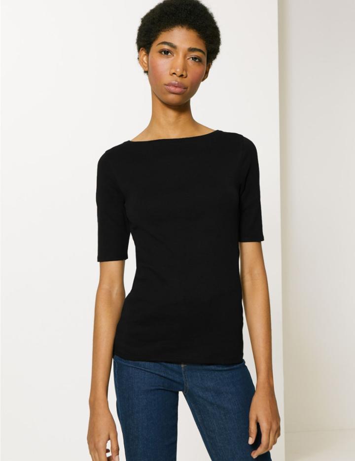 Marks & Spencer Pure Cotton T-shirt Black