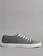 Marks & Spencer Canvas Lace-up Trainers Chambray