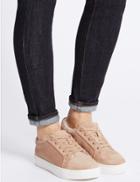 Marks & Spencer Fur Lace-up Trainers Sand