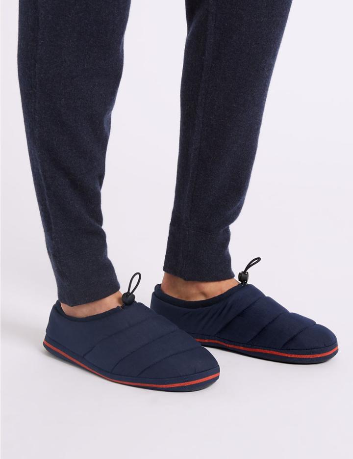 Marks & Spencer Quilted Slip-on Mule Slippers Navy