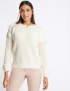 Marks & Spencer Pure Cotton Lace Round Neck Jumper Cream