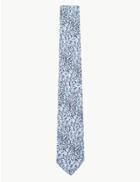 Marks & Spencer Luxury Silk William Morris Willow Print Tie Navy Mix