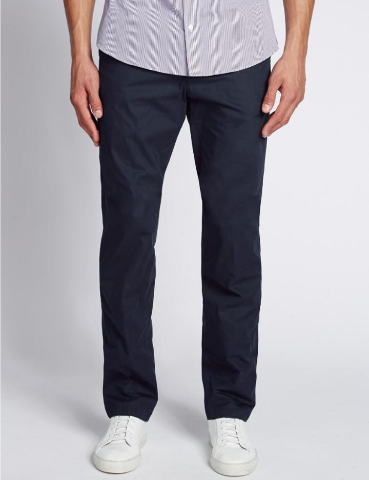 Marks & Spencer Cotton Rich Super Lightweight Chinos Navy