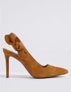 Marks & Spencer Suede Stiletto Heel Slingback Court Shoes Ginger