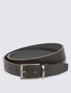 Marks & Spencer Textured Leather Reversible Belt Black/grey