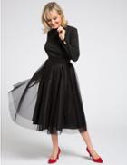 Marks & Spencer Lace Tutu A-line Midi Skirt Black
