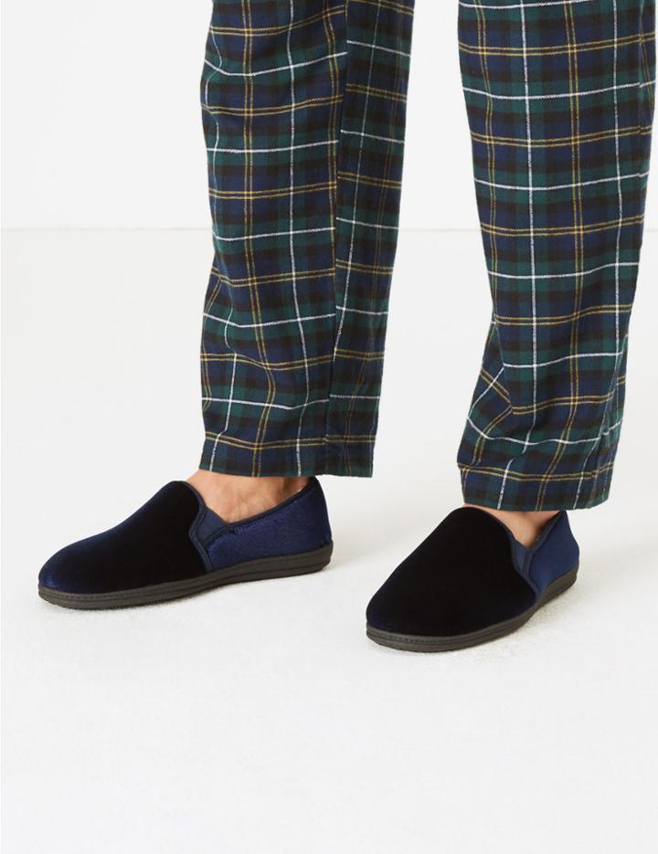 Marks & Spencer Shiny Slippers Navy
