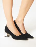 Marks & Spencer Wide Fit Statement Heel Court Shoes Black