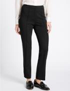Marks & Spencer Spotted Slim Leg Flat Front Trousers Black Mix