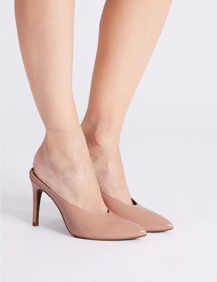 Marks & Spencer Stiletto Heel Pointed Mule Shoe Nude