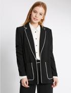Marks & Spencer Petite Contrast Piped Jacket Black Mix