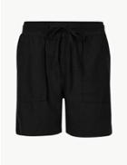 Marks & Spencer Linen Rich Chino Shorts Black
