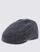Marks & Spencer Pure Wool Thinsulate&trade; Flat Cap With Stormwear&trade; Blue