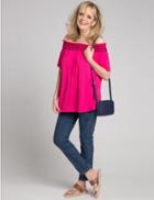 Marks & Spencer Off The Shoulder Short Sleeve Bardot Top Pink