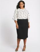 Marks & Spencer Curve Ponte Wrap Pencil Midi Skirt Black