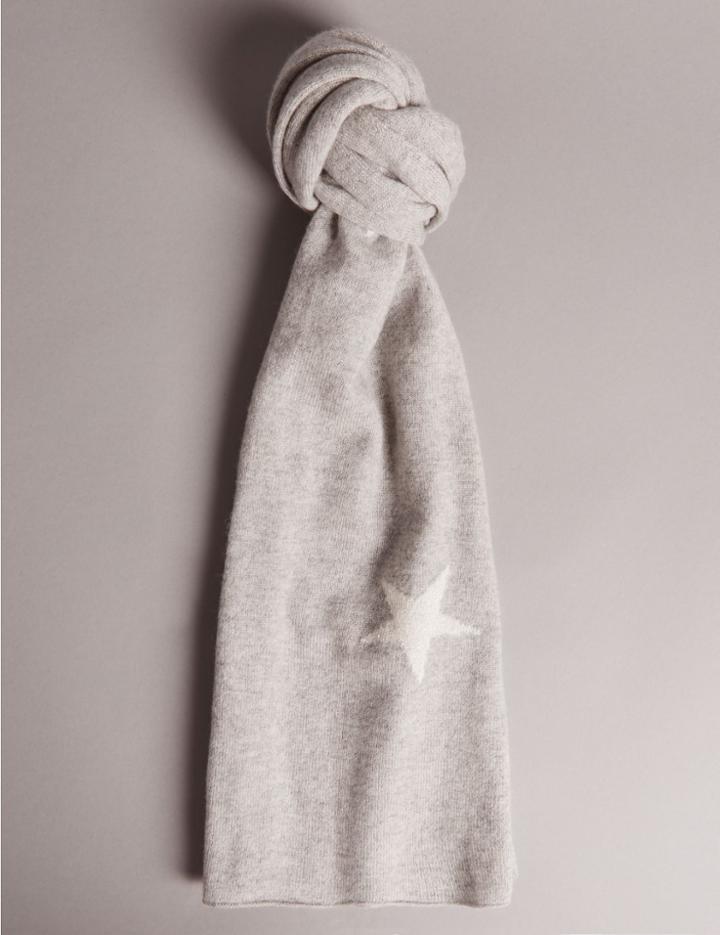 Marks & Spencer Pure Cashmere Star Scarf Grey Mix
