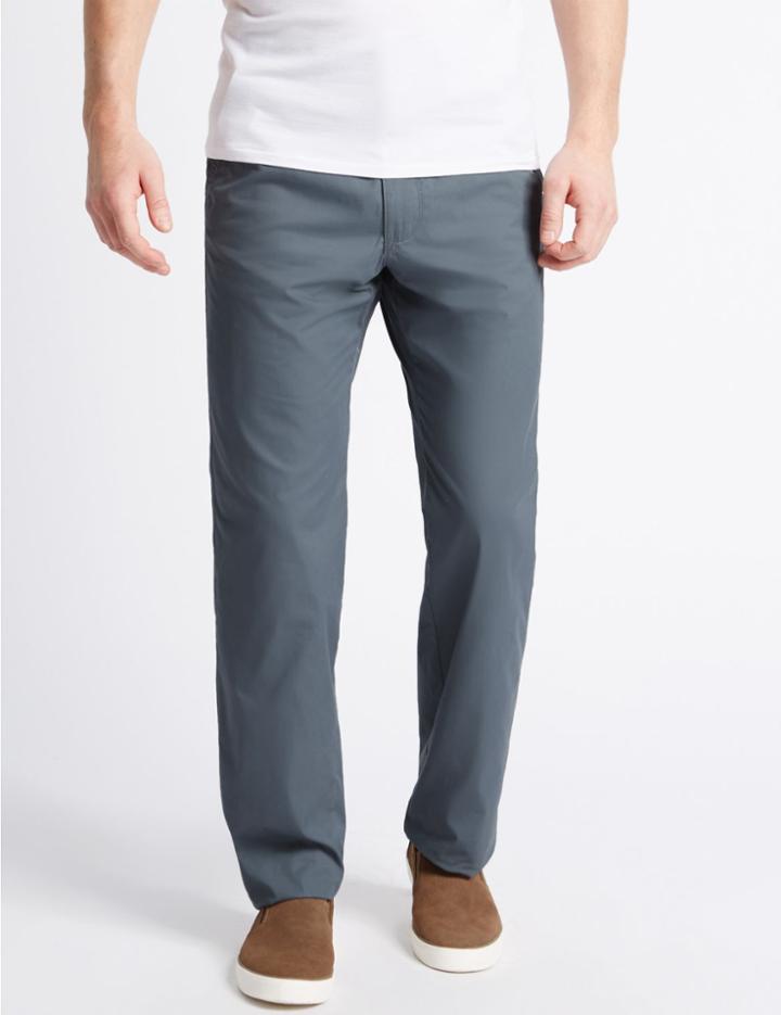 Marks & Spencer Regular Fit Super Lightweight Chinos Faded Blue