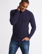 Marks & Spencer Pure Cotton Cable Jumper Purple Mix