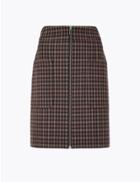 Marks & Spencer Checked A-line Mini Skirt Brown Mix