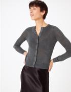 Marks & Spencer Glitter Round Neck Cardigan Dark Grey Mix