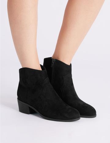 Marks & Spencer Block Heel Western Boots Black