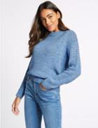 Marks & Spencer Textured Round Neck Jumper Bright Blue