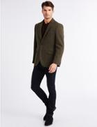 Marks & Spencer Pure Wool Harris Tweed Tailored Jacket Green