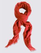 Marks & Spencer Chenille Striped Scarf Red