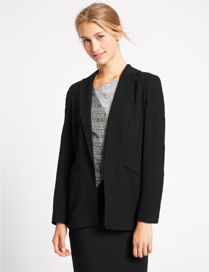 Marks & Spencer Open Front 2 Pocket Jacket Black