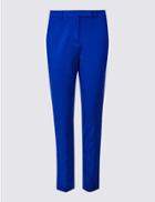 Marks & Spencer Cotton Blend 4 Way Stretch Ankle Grazer Trousers Royal Blue