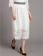 Marks & Spencer Lace A-line Skirt White Mix