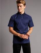 Marks & Spencer Slim Fit Supima&reg; Cotton Textured Polo Shirt Medium Navy